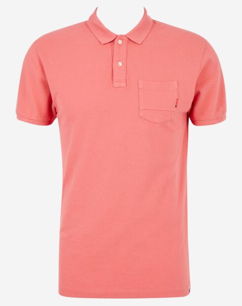 Polo Regular Fit en coton piqué saumon
