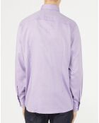 Chemise regular Kroos micro losanges violette