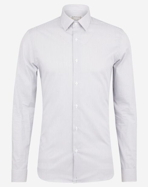 Chemise Slim Fit à rayures gris/blanc