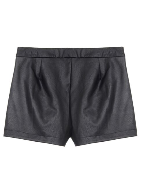 Short effet cuir avec zip Isa noir