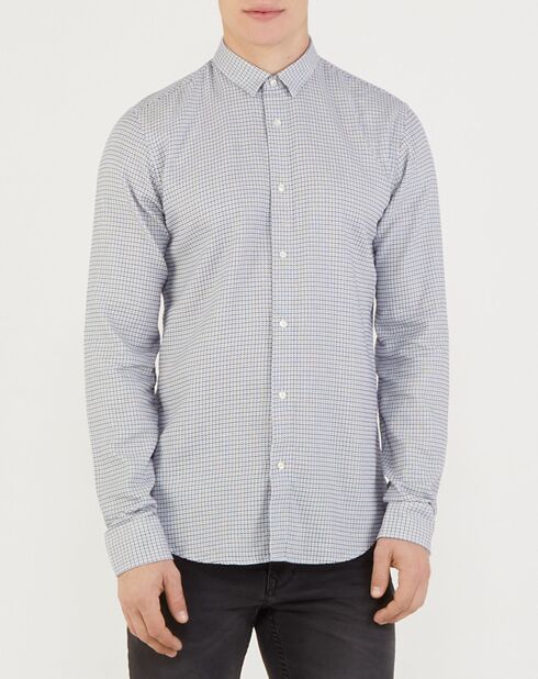 Chemise Slim Fit imprimée bleue
