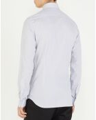 Chemise Slim Fit à rayures gris/blanc