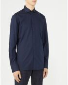 Chemise slim Lewis micro jacquard bleu marine