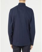 Chemise slim Lewis micro jacquard bleu marine