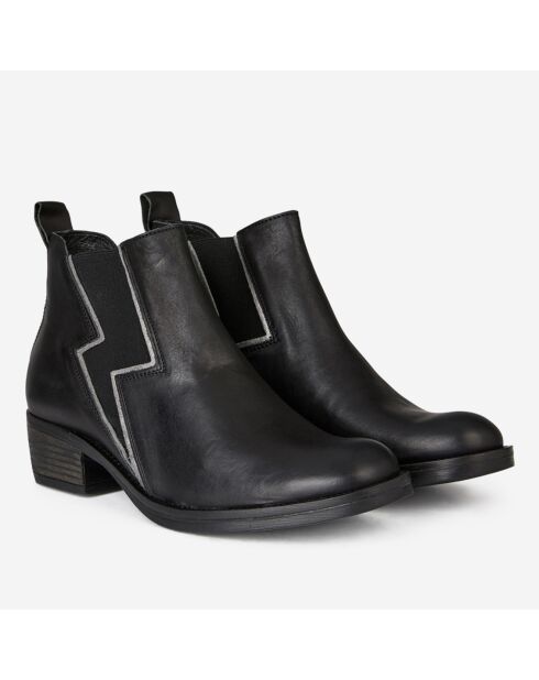 Chelsea Boots en Cuir Flash noires