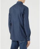 Chemise slim Aretha chevrons bleu foncé