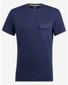 T-Shirt Tronys en coton flammé bleu marine