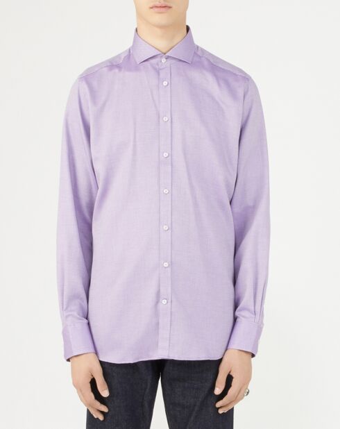 Chemise regular Kroos micro losanges violette