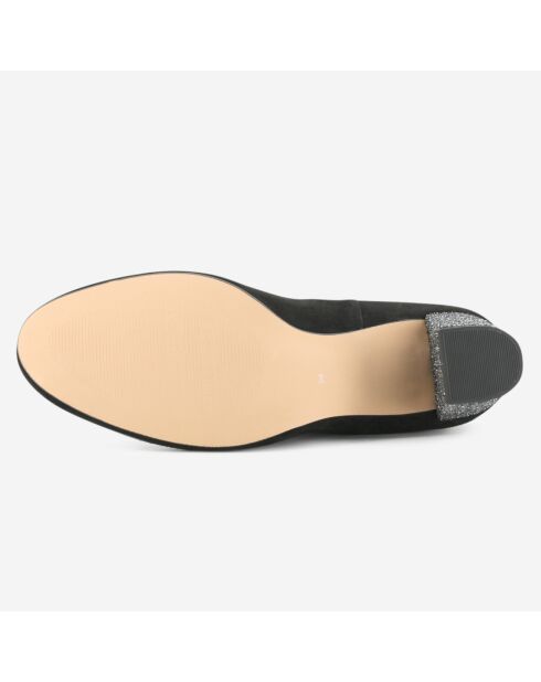 Chelsea Boots Efragola en Velours de Cuir noires - Talon 7,5 cm