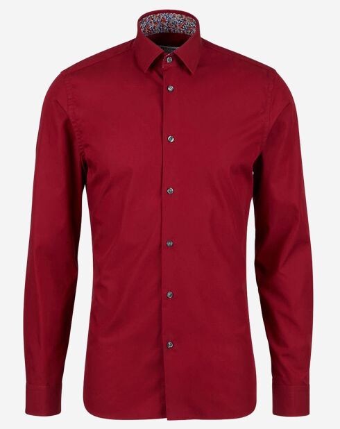 Chemise Slim Fit unie bordeaux