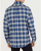 Chemise en flanelle Confort Fit à carreaux bleu/gris