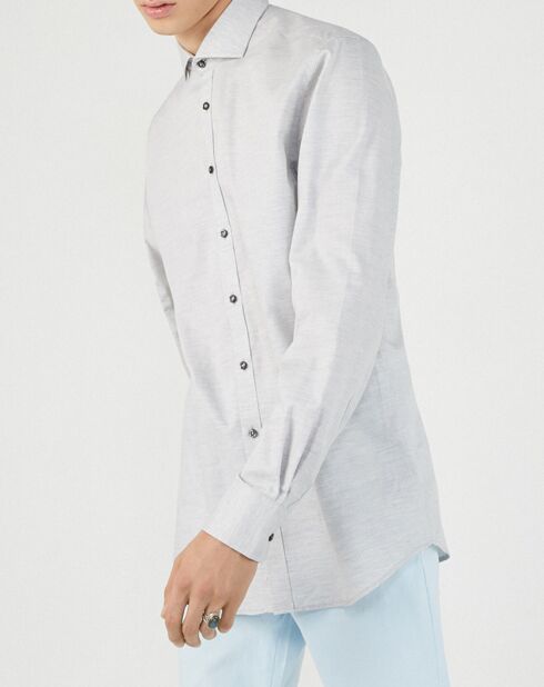 Chemise regular Modric chevrons gris clair