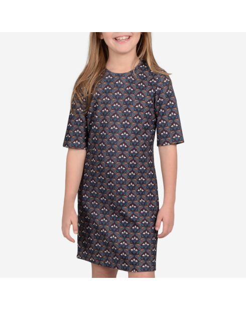 Robe courte à motifs multicolore