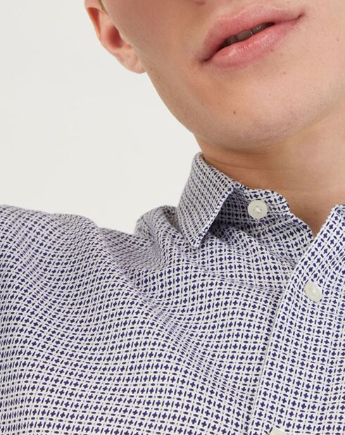 Chemise Slim Fit imprimée bleue