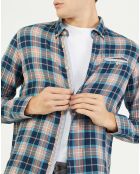 Chemise droite Caper à carreaux bleu/orange