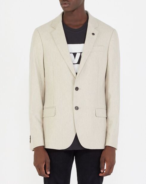 Veste en Laine mélangée beige clair