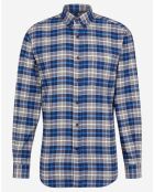 Chemise en flanelle Confort Fit à carreaux bleu/gris