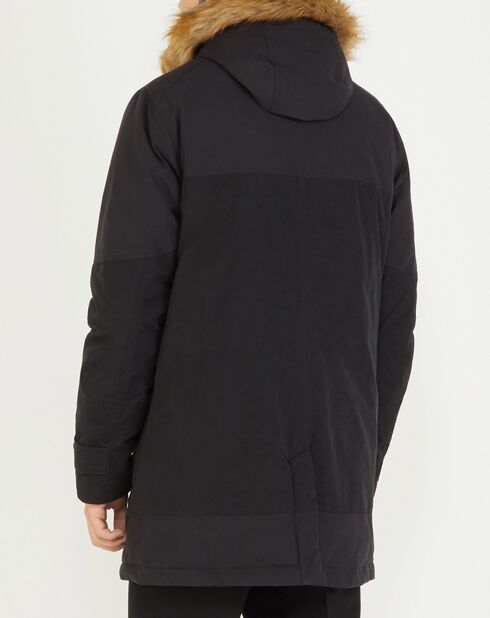 Parka Jumar col fausse fourrure noire