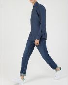 Chemise slim Aretha chevrons bleu foncé