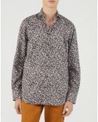 Chemise regular à fleurs bleu marine/multicolore