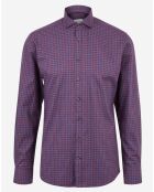 Chemise slim Fetch petits carreaux bordeaux/bleu