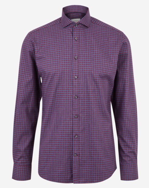 Chemise slim Fetch petits carreaux bordeaux/bleu