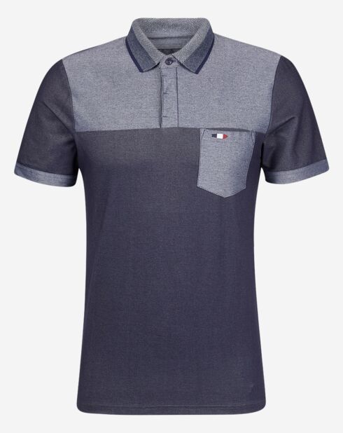 Polo bicolore Nelam bleu marine/bleu gris