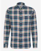 Chemise droite Caper à carreaux bleu/orange