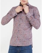 Chemise Slim Fit imprimé liberty rouge/bleu