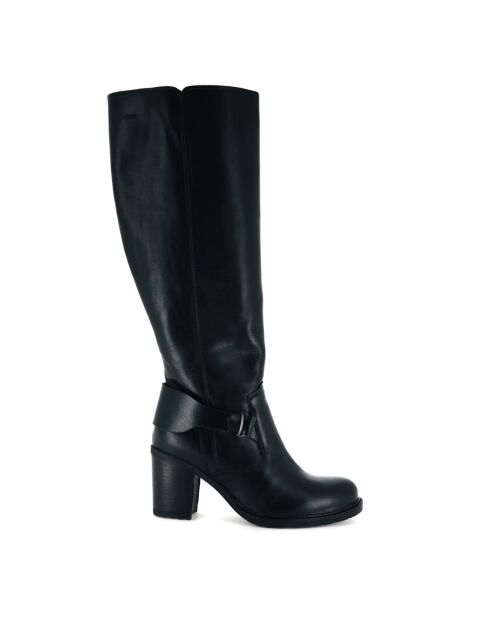 Bottes en Cuir noires - Talon 7 cm