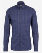 Chemise Slim Fit à carreaux bleu foncé