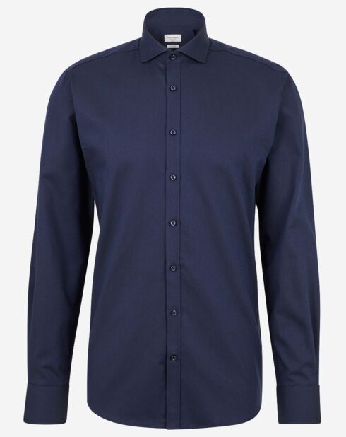 Chemise slim Lewis micro jacquard bleu marine