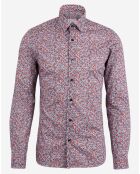 Chemise Slim Fit imprimé liberty rouge/bleu