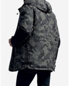 Parka Powel imprimé camouflage kaki