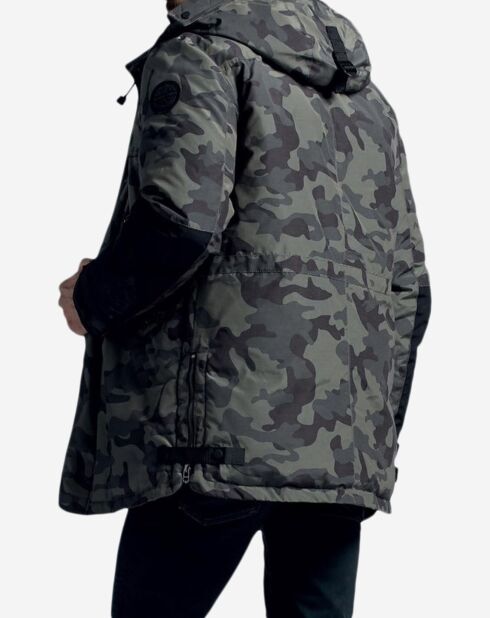 Parka Powel imprimé camouflage kaki