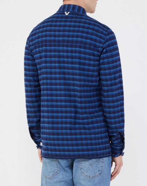 Chemise Regular Fit en flanelle à carreaux bleue