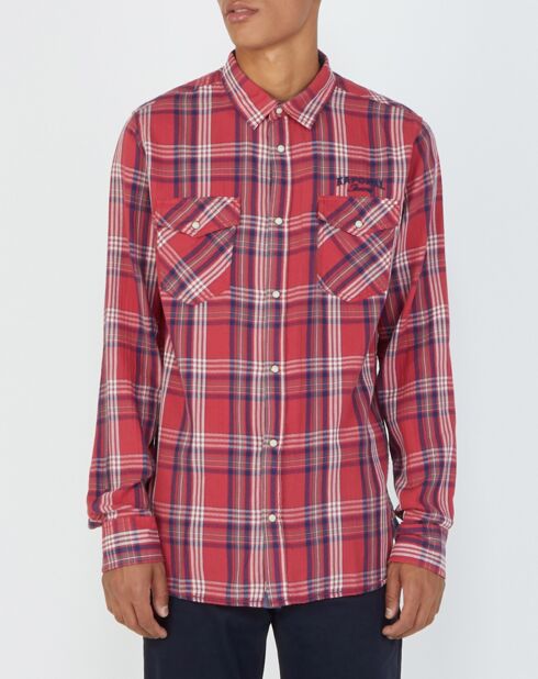 Rotes kariertes Westernhemd in normaler Passform