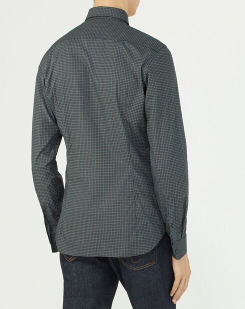 Chemise Slim Fit à carreaux noir/gris