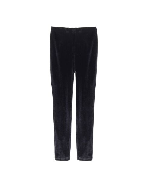 Pantalon droit effet velours noir