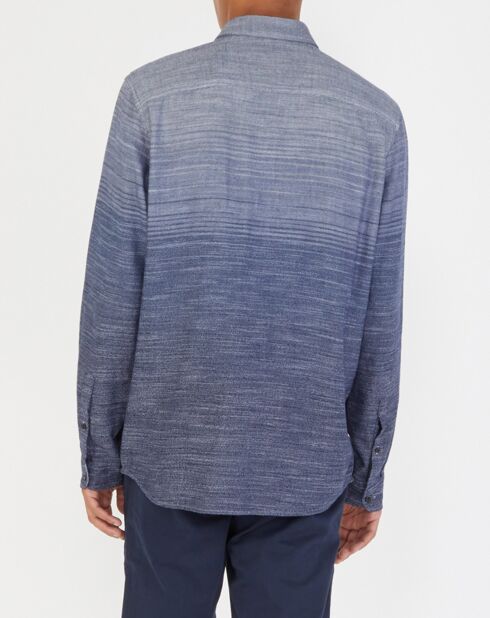 Chemise droite Coyer chiné effet dégradé bleu gris