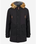 Parka Jumar col fausse fourrure noire