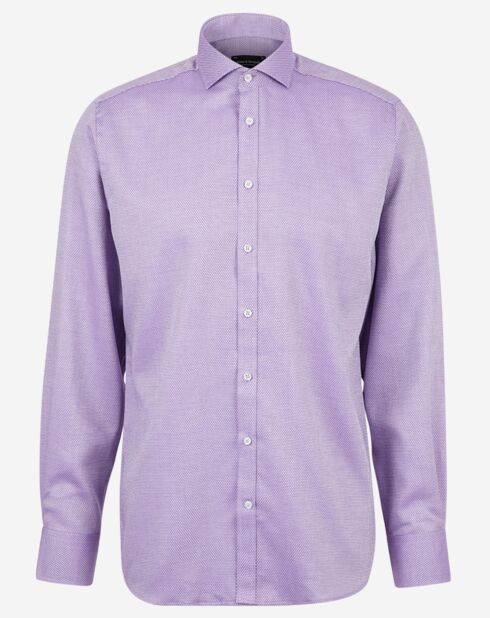 Chemise regular Kroos micro losanges violette