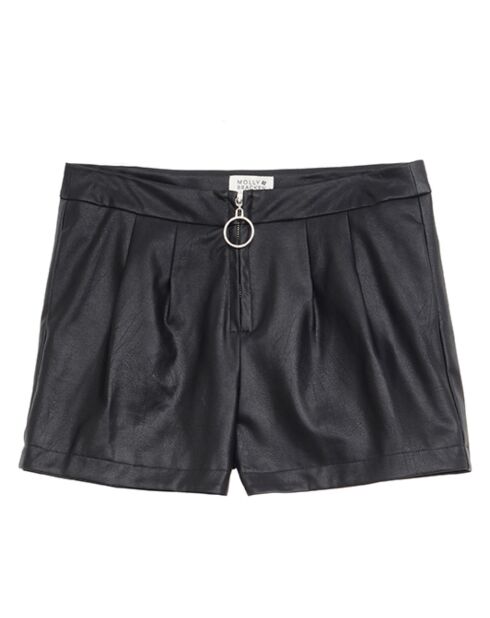 Short effet cuir avec zip Isa noir