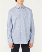 Chemise Regular Fit imprimée fleuri bleu/blanc
