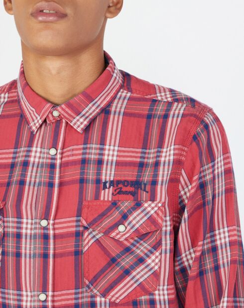Rotes kariertes Westernhemd in normaler Passform