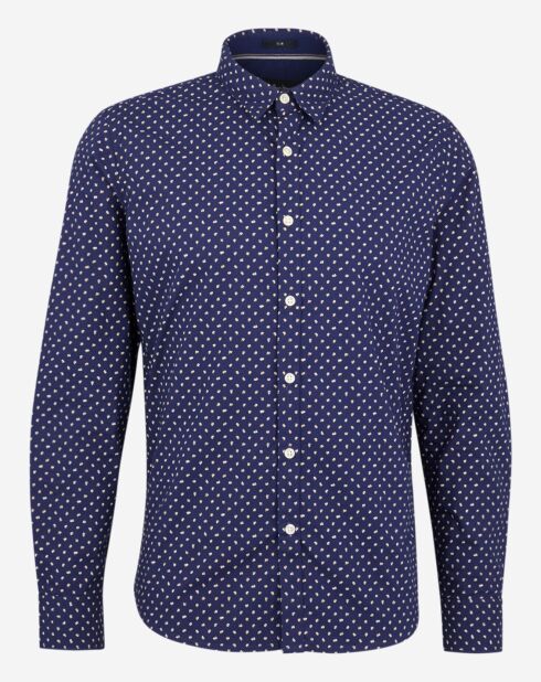 Chemise ajustée Halberton imprimée bleue