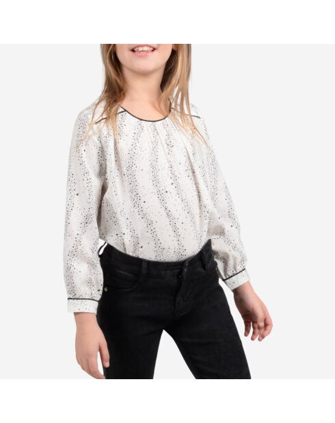 Blouse fluide imprimée blanche