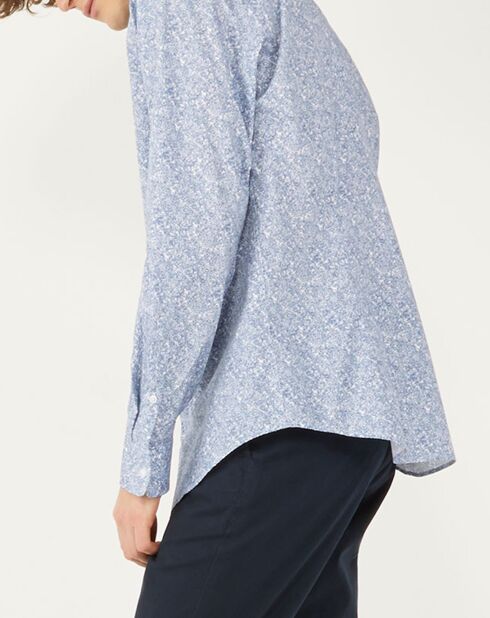 Chemise Regular Fit imprimée fleuri bleu/blanc