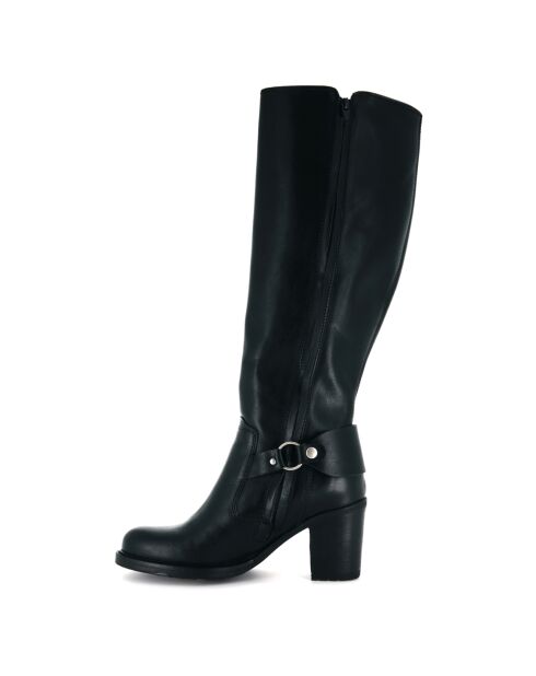 Bottes en Cuir noires - Talon 7 cm