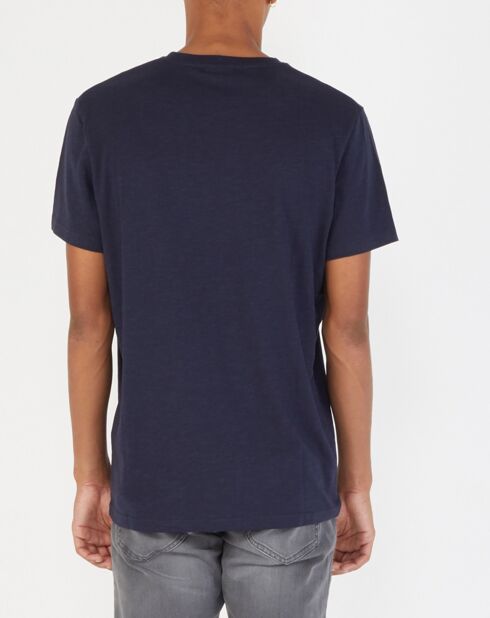 T-Shirt Tronys en coton flammé bleu marine